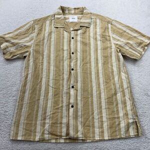 Katin Tan and Cream Striped Casual Button Down Shirt